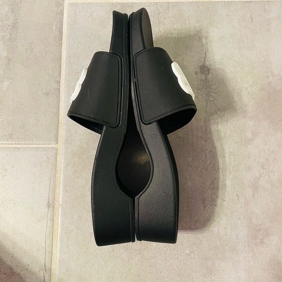 Authentic new Balenciaga BB logo Rubber pool Wedge slides size 7, black. - Picture 7 of 7